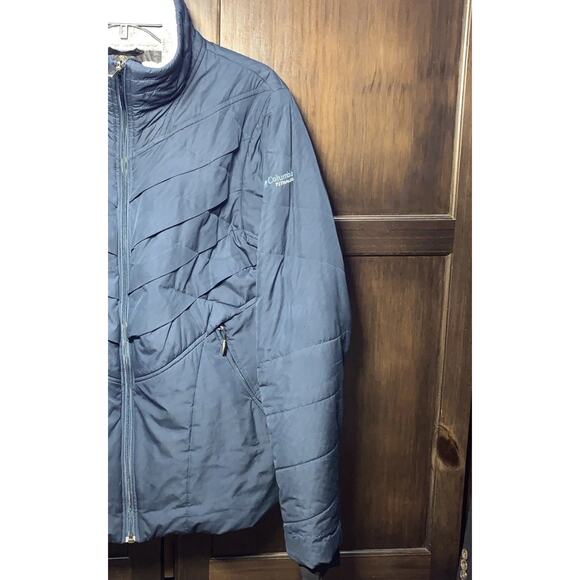 Columbia Jacket Women’s Large Navy Blue Omni-Heat Interchange Insulated Quilted - Picture 5 of 14